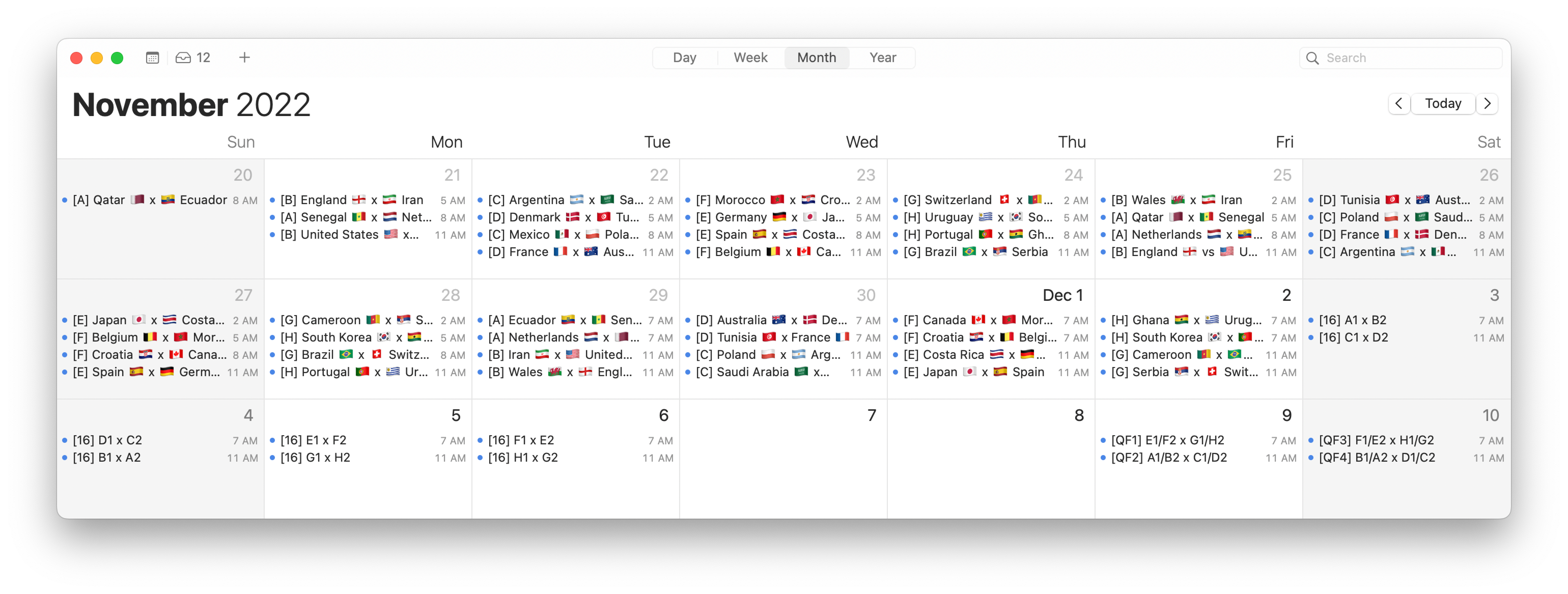 FIFA World Cup 2022 Match Schedule Calendar Import [timing.is]